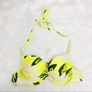 Aerie Yellow Floral Bikini Top